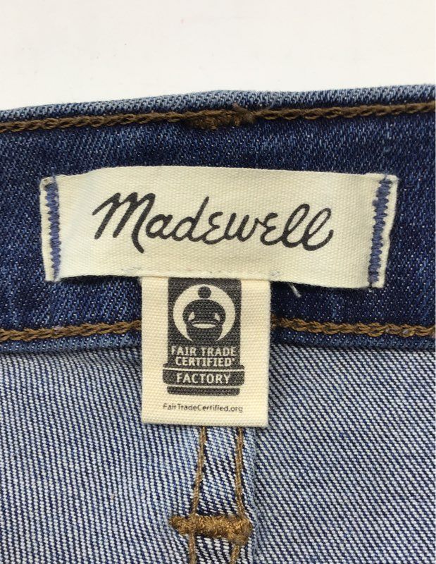 Madewell Women's Jeans Lot 2 Pairs Blue Black 10" High Rise Skinny Frayed Hem 27