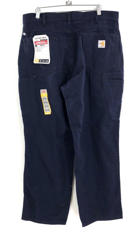 Carhartt Men's Flame-Resistant Loose Fit Work Pants Navy BN0159-FRM 35x30 NWT