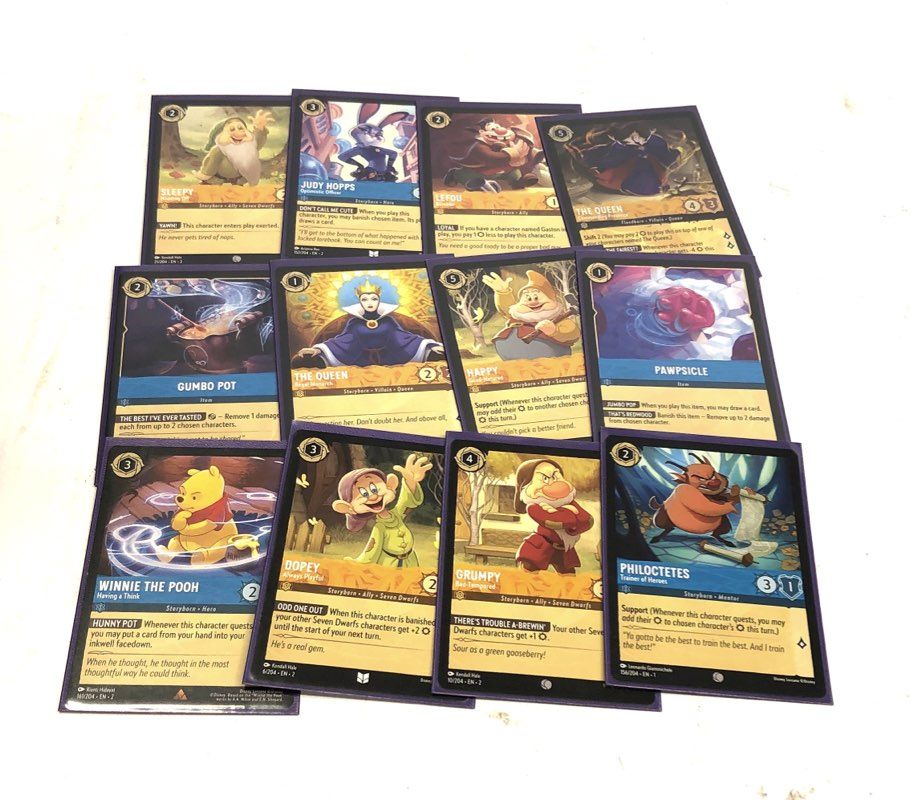 Disney Lorcana TCG Card Lot Winterspell Illumineer's Trove 2.4 Lbs See Photos