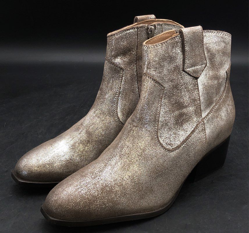 Seychelles Upside Pewter Metallic Ankle Boots NWT Women's Size 6.5