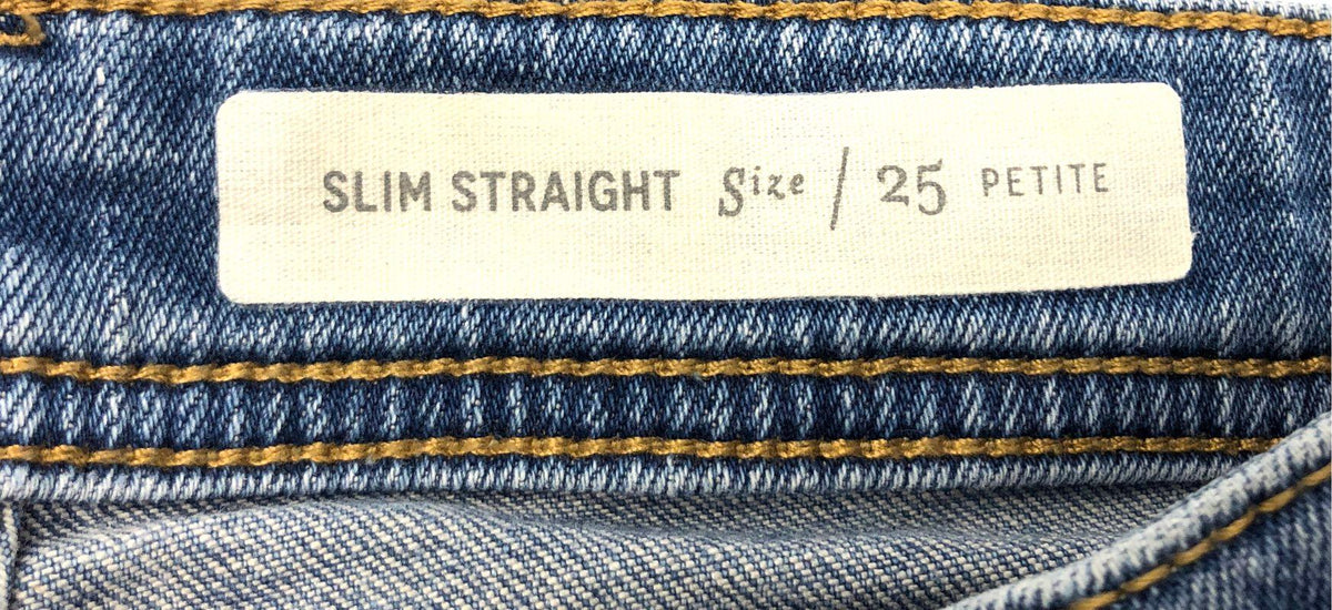 Pilcro and the Letterpress Women's Blue Slim Straight Frayed Hem Jeans Sz 25 P