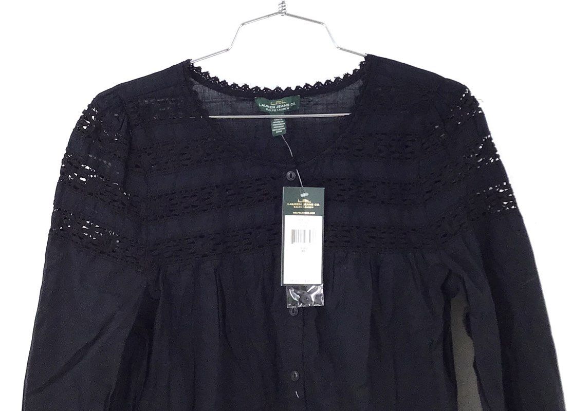 NWT LRL Jeans Co Women's Black Blouse - Size XS