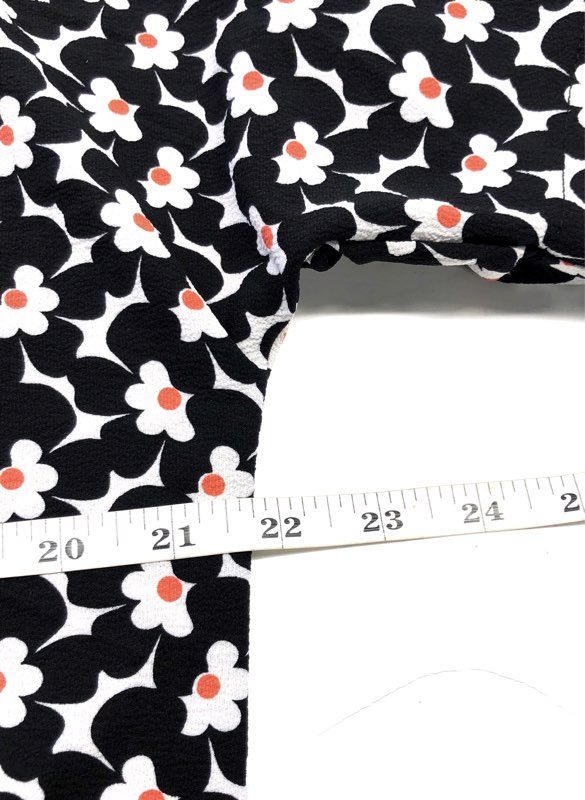Michael Kors Women's Sangria Floral Smocked Blouse Black White Sz M NWT