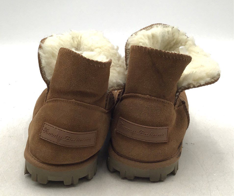 Tommy Bahama Women&#39;s Brown Leather Round Toe Snow Boots - Size 8