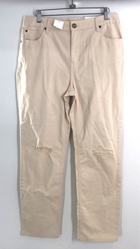 Cato Women's Tan Distressed Ripped Boyfriend Jeans Size 8 NWT