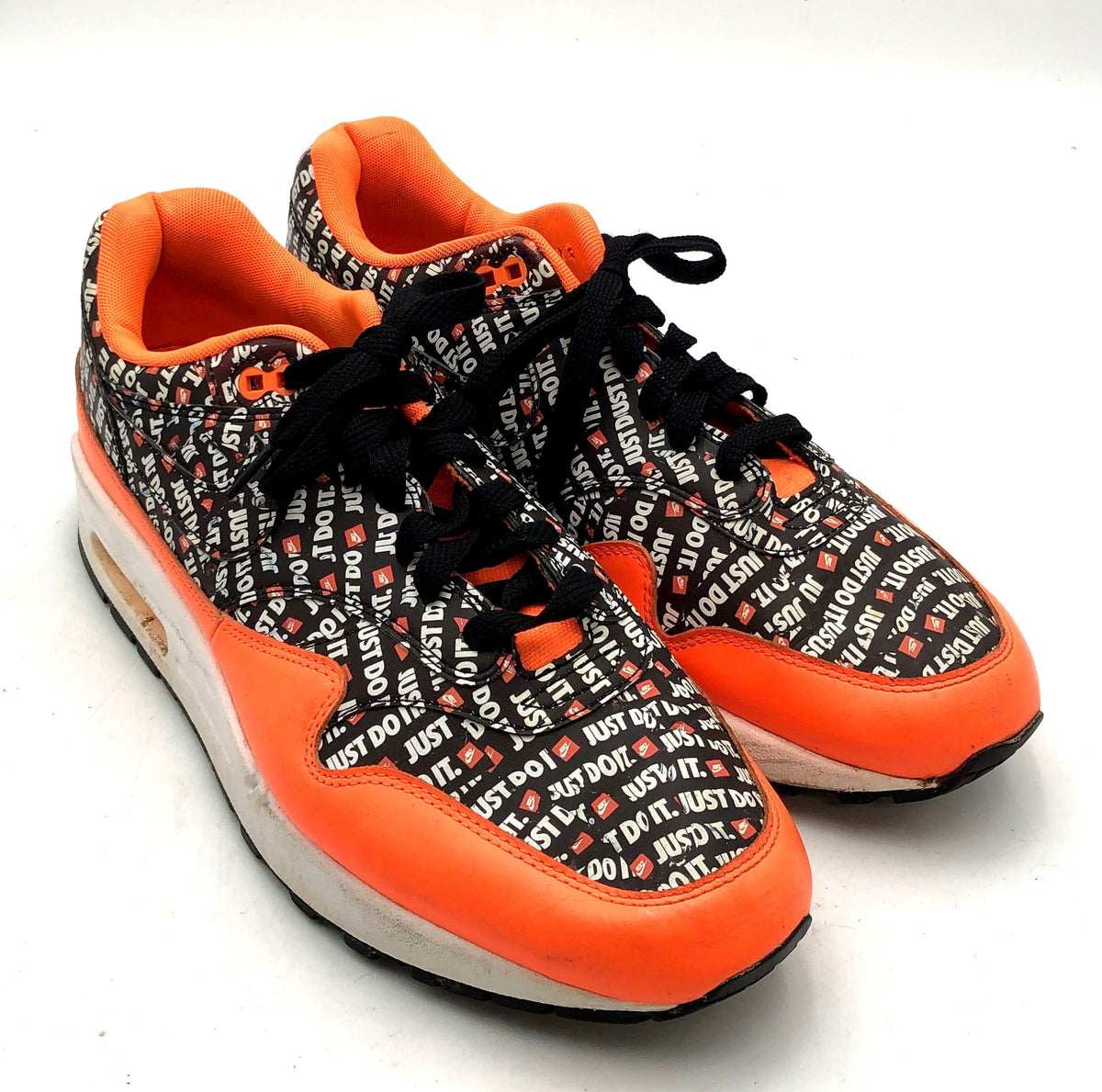 Nike Air Max 1 SE Just Do It Orange White Black Sneakers Men's Size 10.5