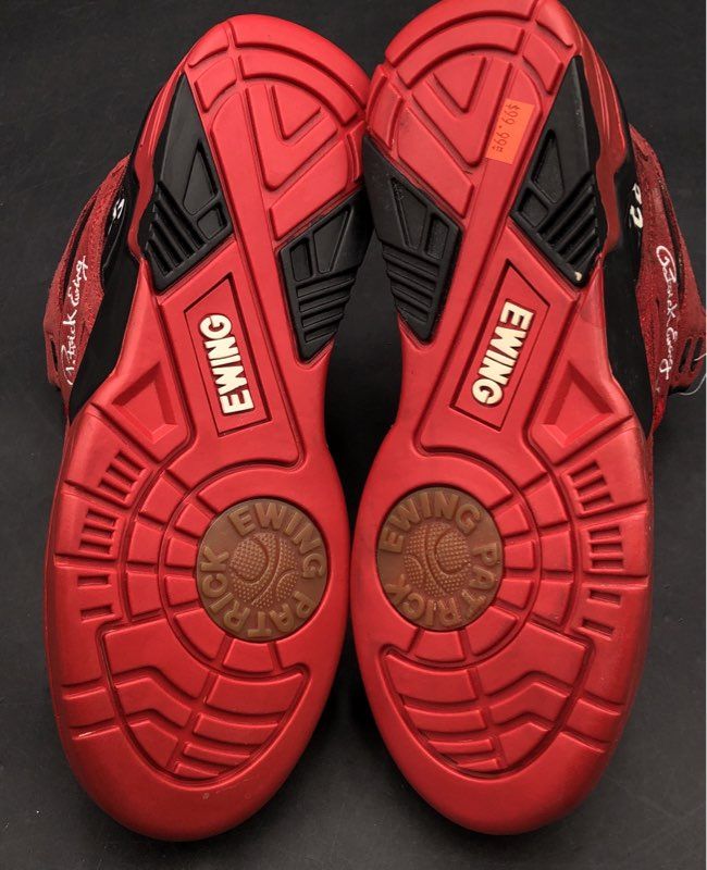 Ewing Athletics Guard Red Suede Mid Top Basketball Sneakers Size 8