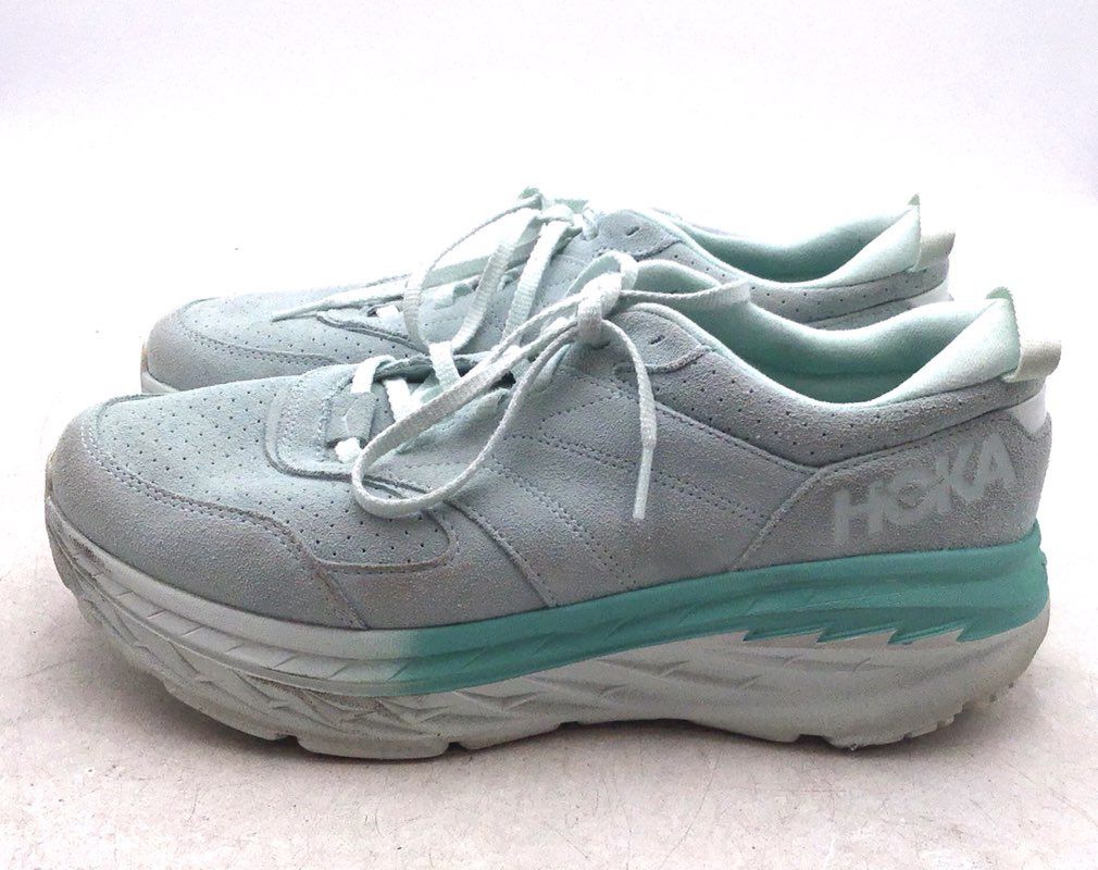 Hoka One One Men&#39;s Bondi L Suede 1122572-BGAT Teal Athletic Shoes - Size 12