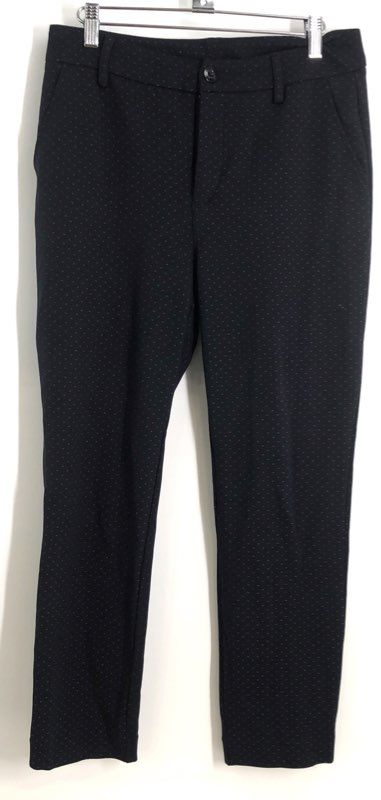 Cabi Women's Black Micro Pattern Cropped Ankle Career Trousers Size 6