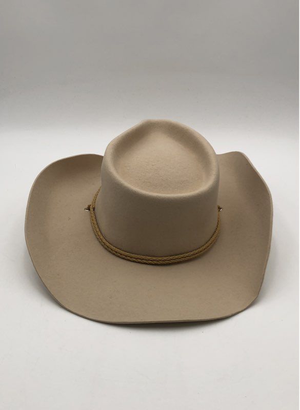 Wyeth Women's Beige Lennox Wool Western Cowboy Hat NWT Turquoise Slide OS