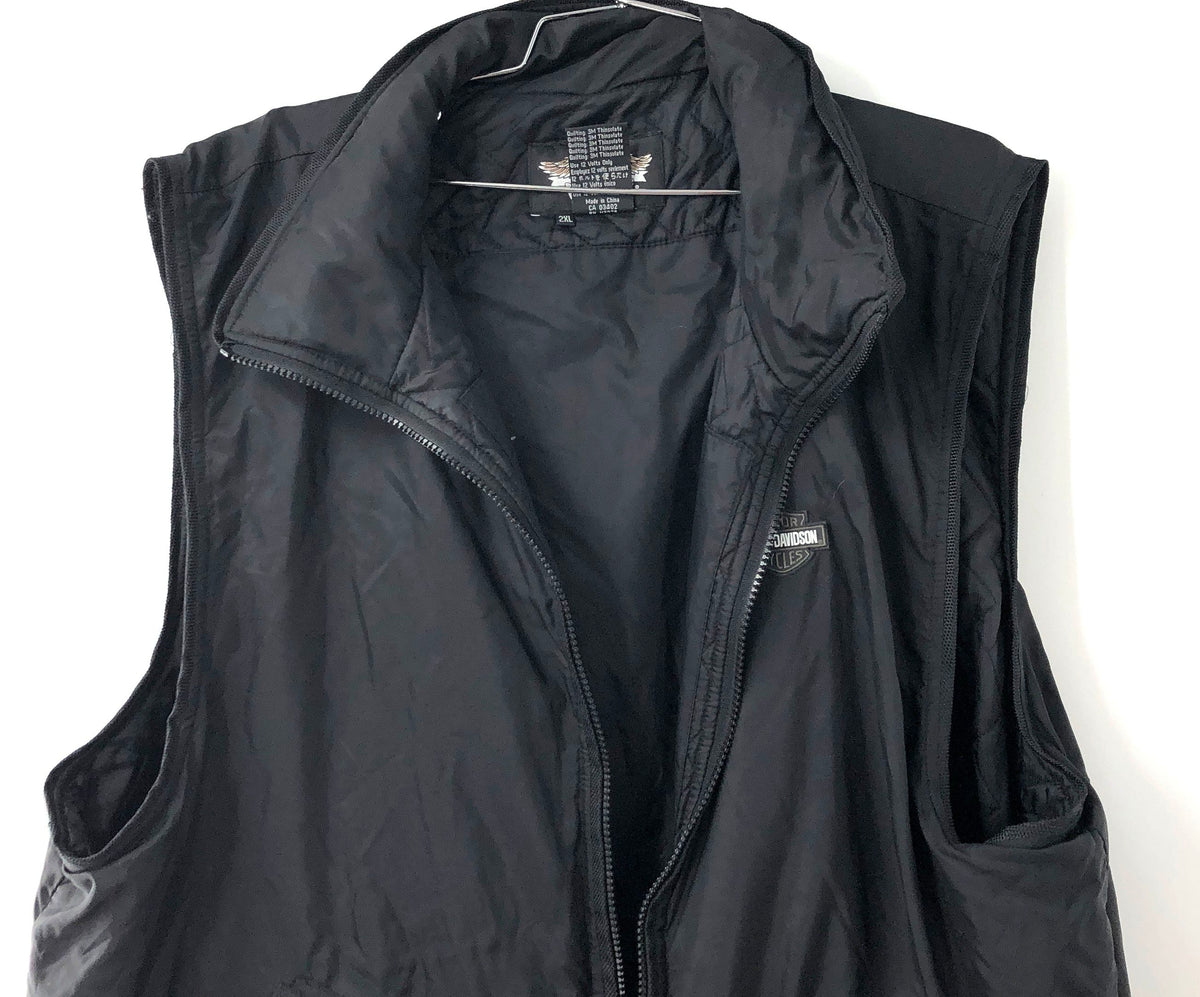 Vintage 90s Harley-Davidson Motor Clothes Electric Heated Biker Vest Sz 2XL