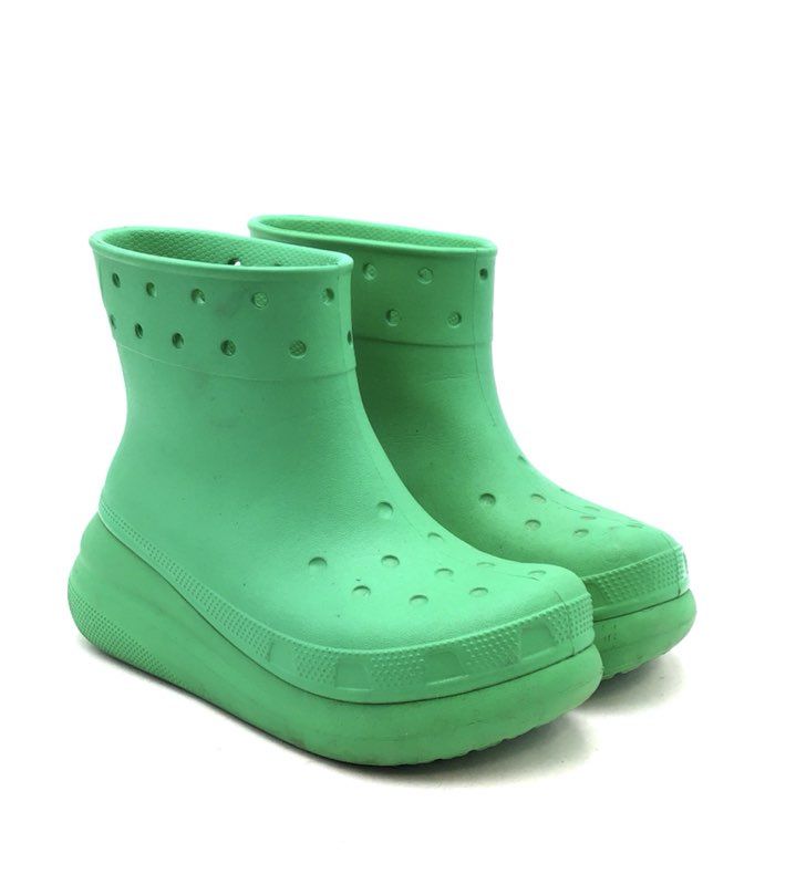 Crocs Men&#39;s Classic Crush 207946 Green Waterproof Rain Boots - Size 6