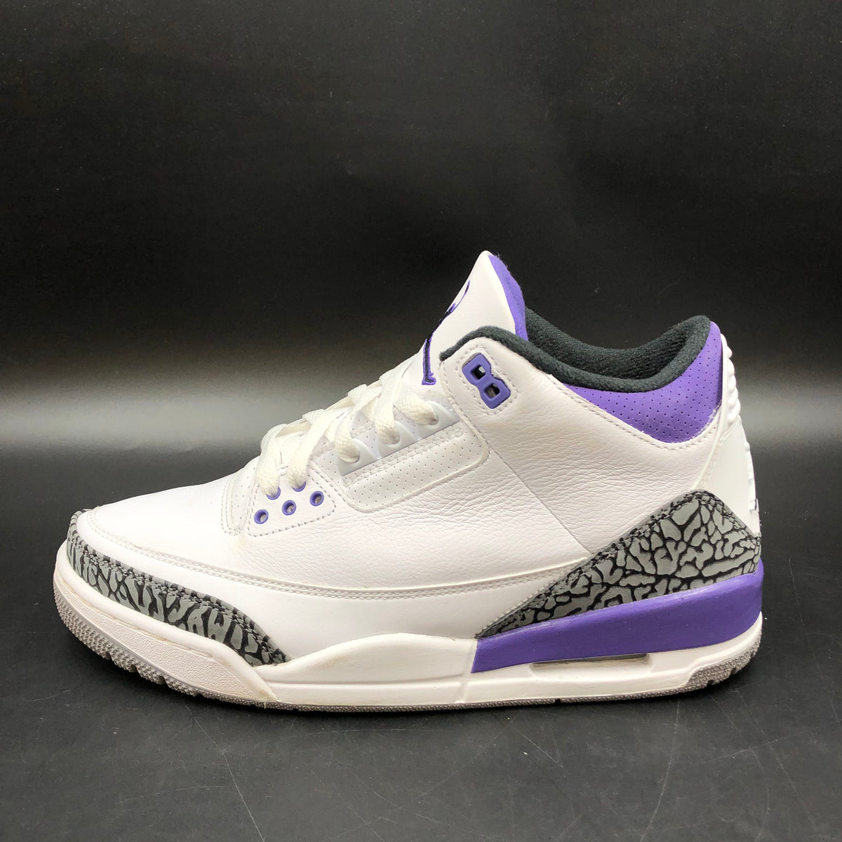 Nike Air Jordan 3 Retro Men's 'Dark Iris' Purple/White Sneakers - Size 9 (+COA)