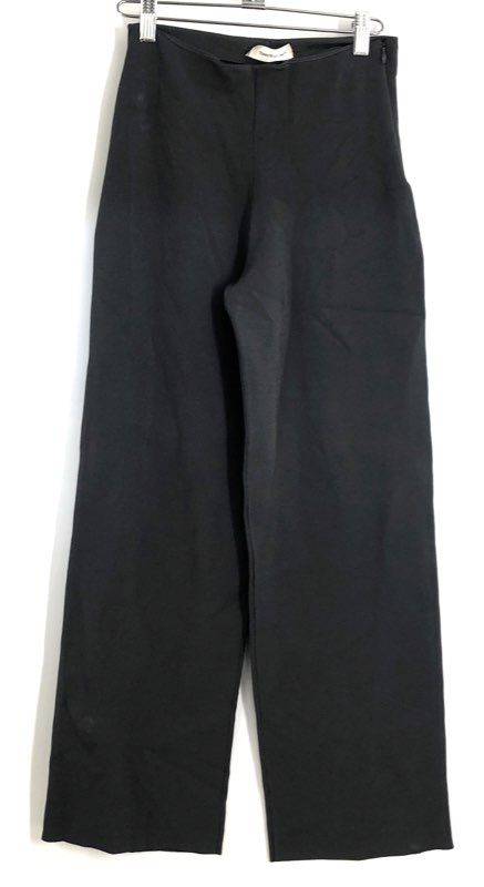 There Was One Women's Black Wide Leg Knit Viscose Blend Trousers Sz XS
