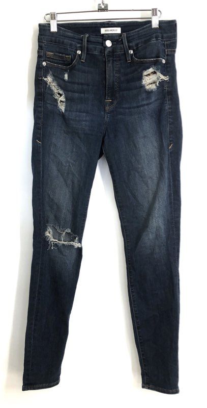 Good American Women's Good Legs Skinny Distressed High Rise Blue Jeans Sz 4/27