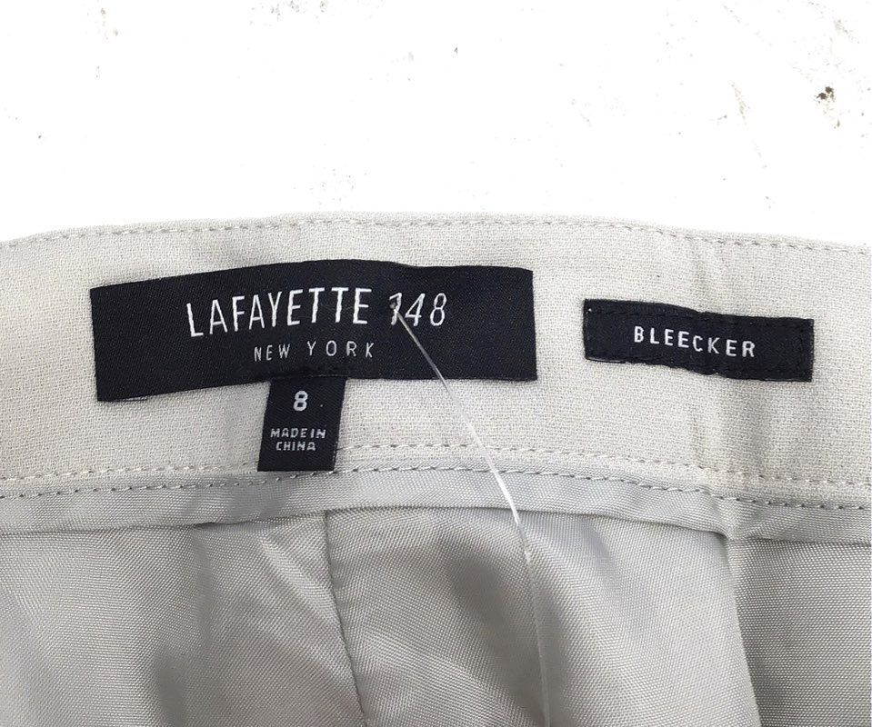Lafayette 148 Women's Sterling Bleecker Straight Leg Pants Beige NWT Size 8