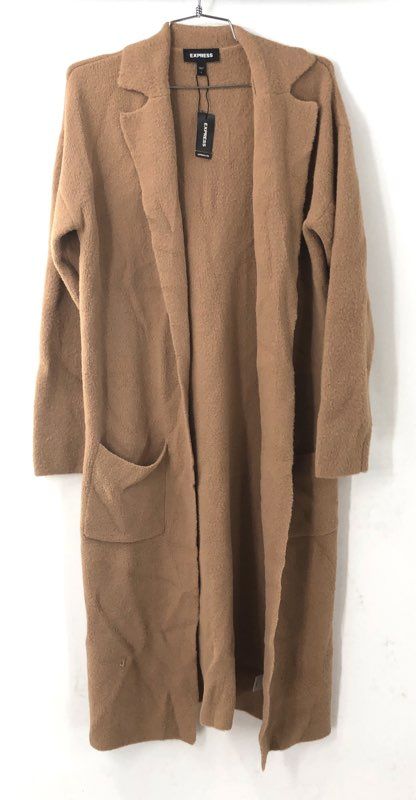 Express Women's Tan Teddy Coatigan Duster Cardigan Sweater Sz S NWT