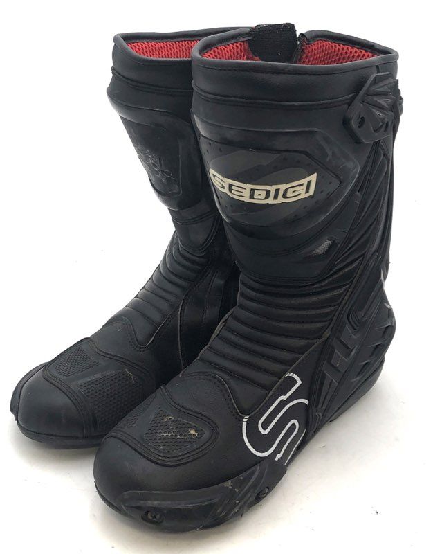Sedici Ultimo Black Motorcycle Racing Boots Size 9 EU 42