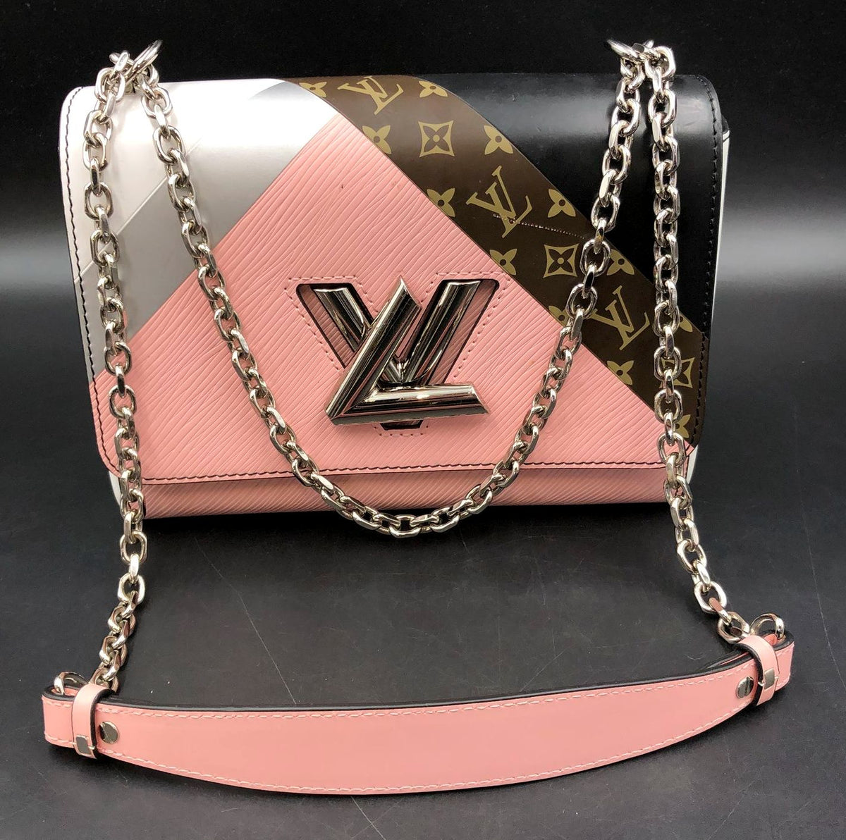 Louis Vuitton Inspired Twist MM Multicolor Monogram Patchwork Crossbody Bag
