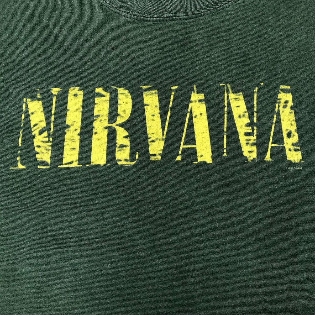 Lot of 2 Vintage Y2K Nirvana Band T-Shirts: Black/Smiley (L) &amp; Green/Logo (XL)