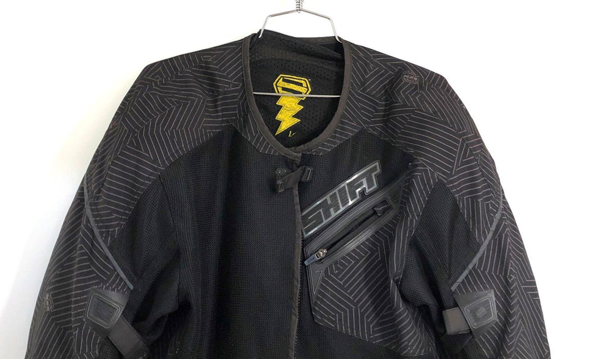 Shift Racing Men's Black Mesh Trifecta Motorcycle Jacket Padded Armored Sz L