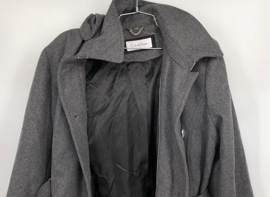 Calvin Klein Women&#39;s Gray Trench Coat - Size XL