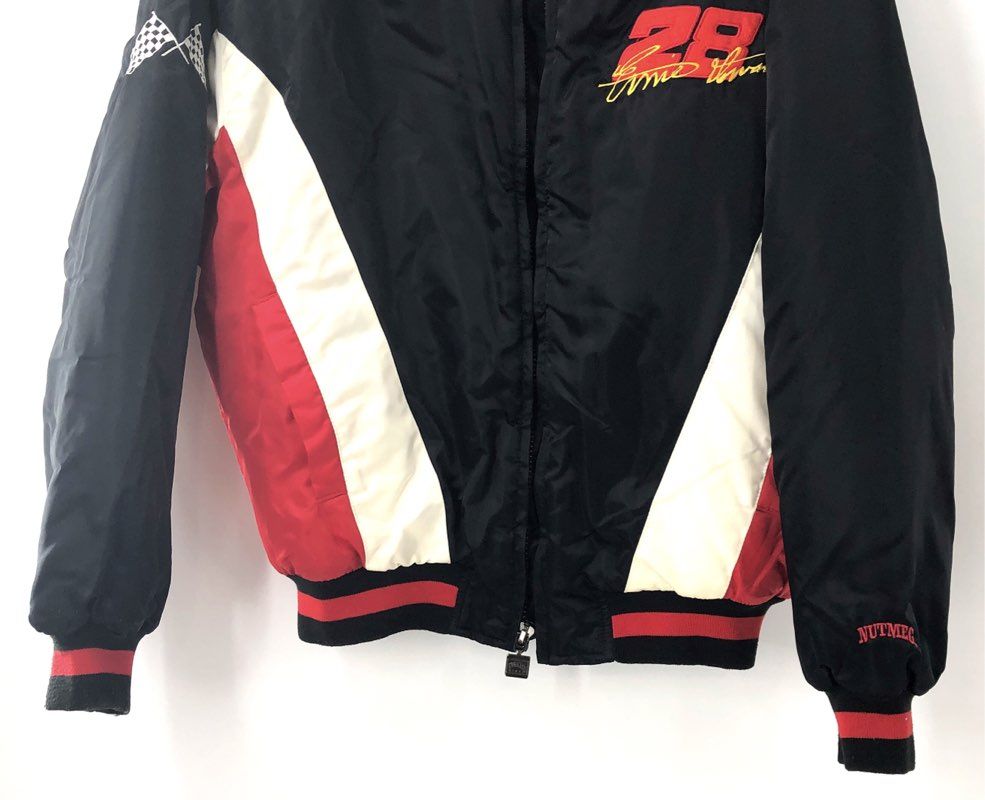 Vintage 90s Nutmeg Ernie Irvan #28 NASCAR Racing Bomber Jacket Sz M