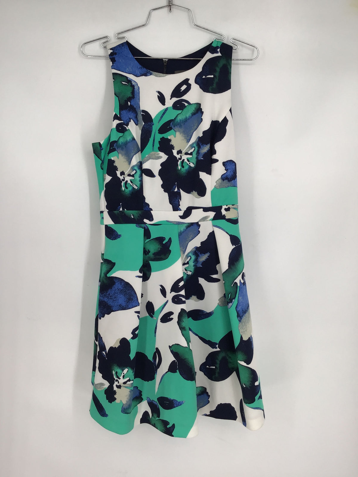 NWT Vince Camuto Women&#39;s Turquoise Floral Fit &amp; Flare Dress - Size 6