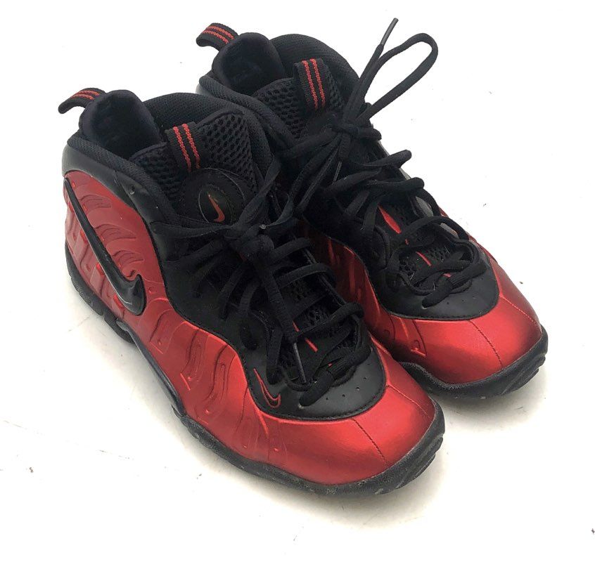 Nike Little Posite Pro University Red Black Basketball Shoes Size 5.5Y