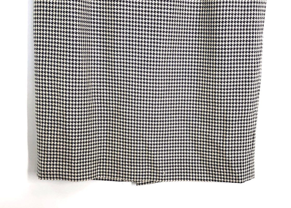 Vintage 90s Sergio Pellari Women's Houndstooth Silk Wool Skirt Italy NWT Sz 40