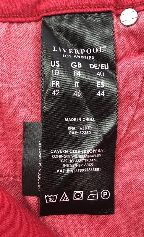 Liverpool Women's Red High-Rise Ankle Skinny Jeans NWT Size 10/30
