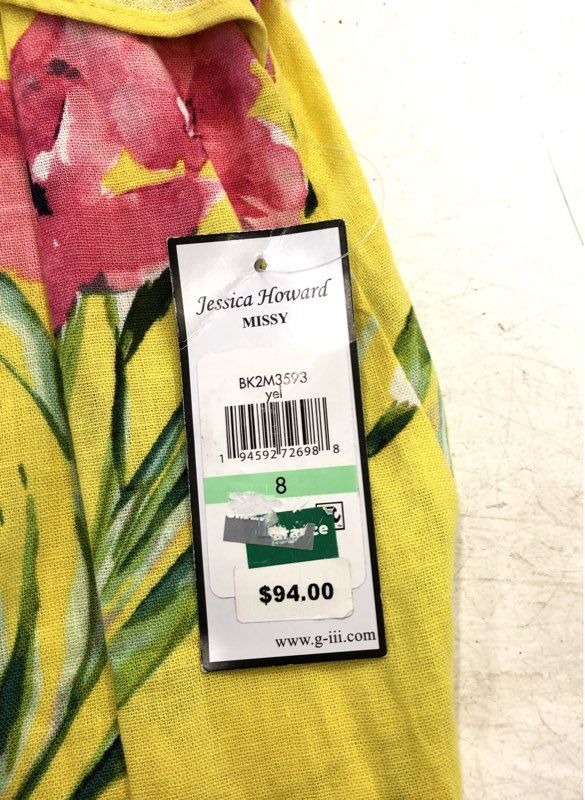 NWT Jessica Howard Women's Yellow Floral Mini Dress - Size 8