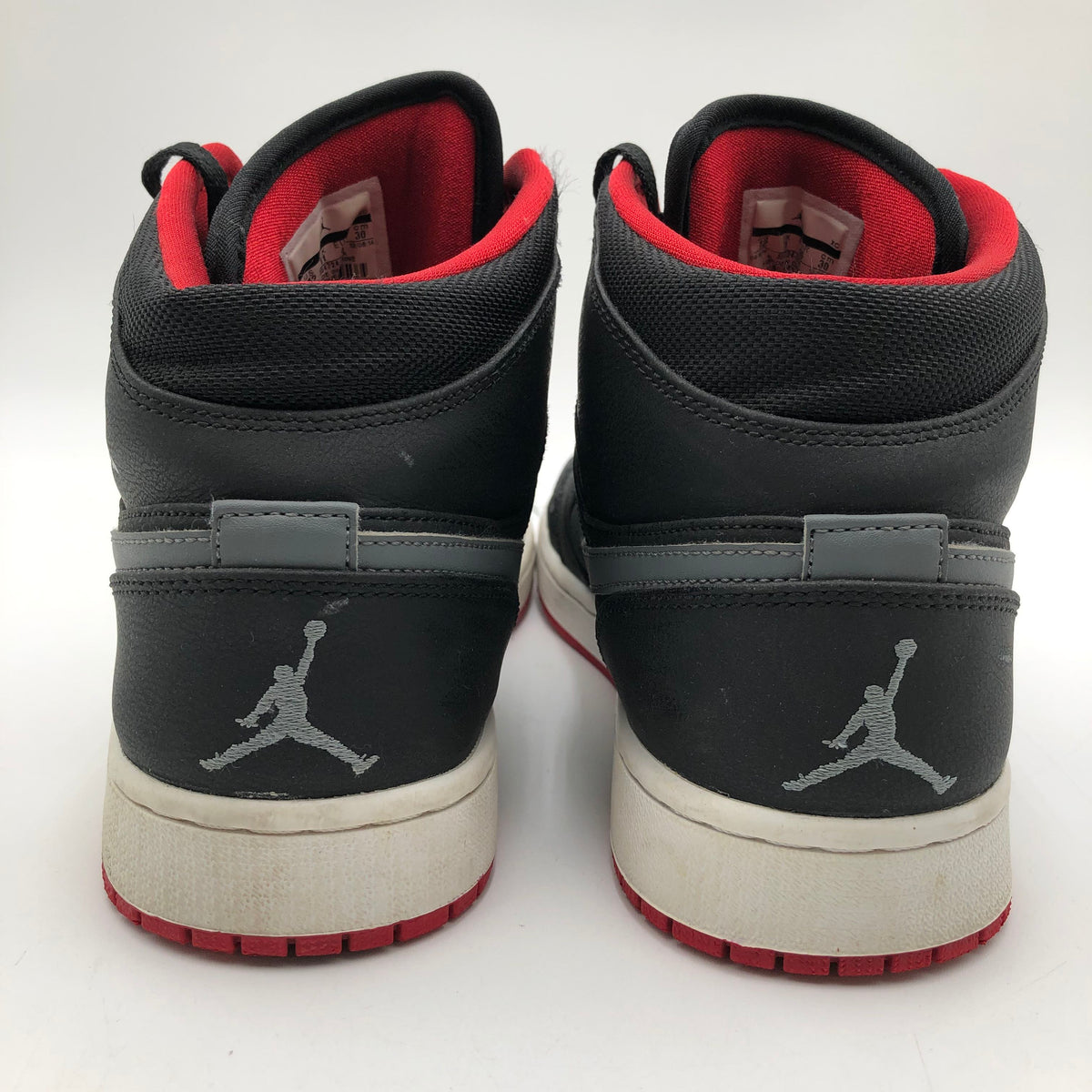 Nike Air Jordan 1 Retro High Black Cool Grey Red Sneakers Size 12 COA