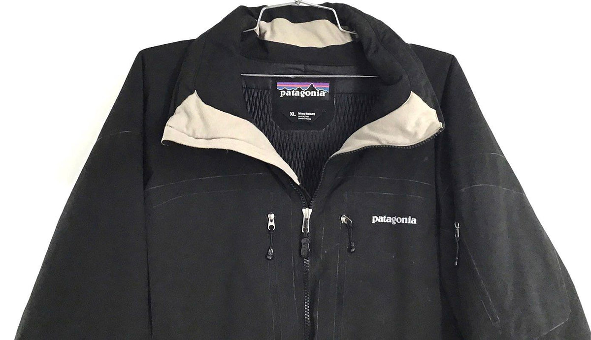 Patagonia Men's Black Technical Waterproof Shell Jacket Full Zip Hooded XL