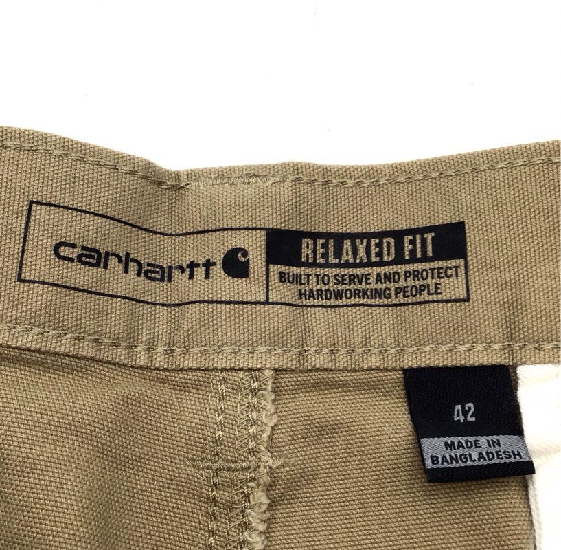 NWT Carhartt Men&#39;s Beige BS3542-M Relaxed Fit Canvas Cargo Work Shorts - Sz 42