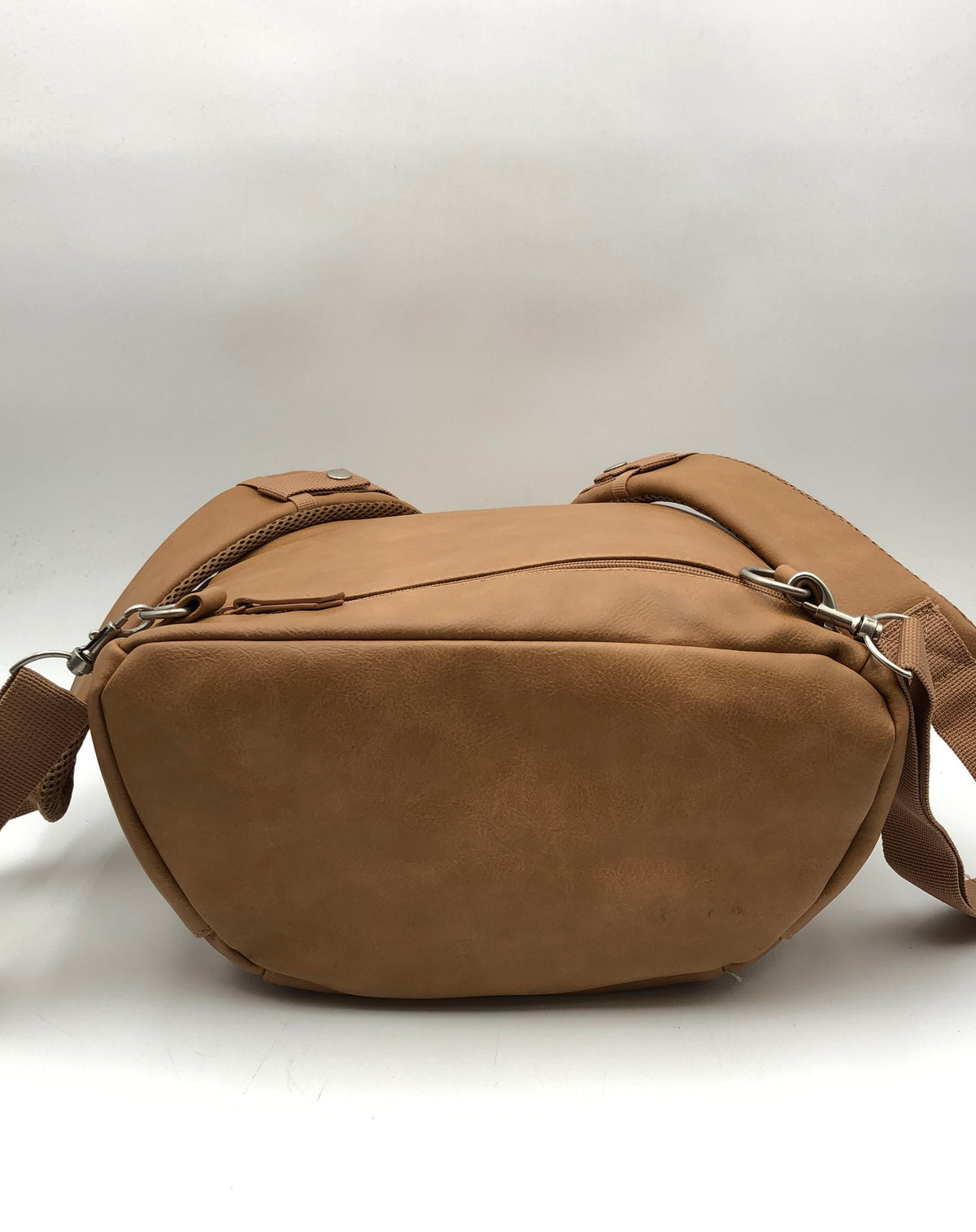 Baby Innovations Brown Faux Leather Diaper Bag Backpack Travel Unisex