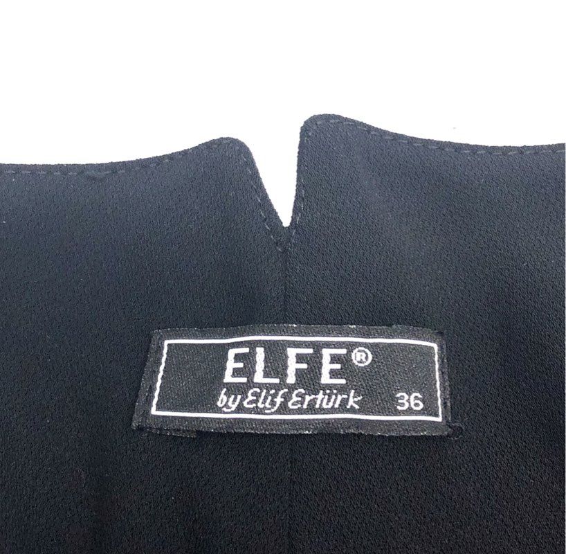 ELFE by Elif Erturk Women's Black Paperbag High Rise Tie Belt Shorts Sz 36