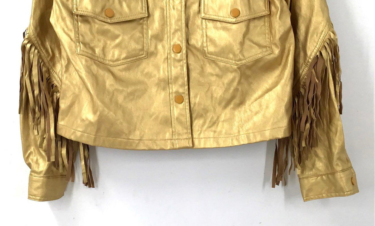 NWT Karlie Women's Gold Fringe Jacket - Size S