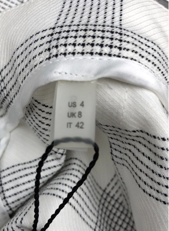 NWT Elie Tahari Women's Sky White Plaid Trouser Pants - Size 4