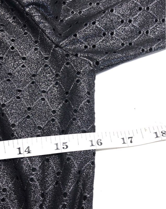 Michael Kors Women's Black Silver Metallic Eyelet Tiered Ruffle Dress Sz S NWT