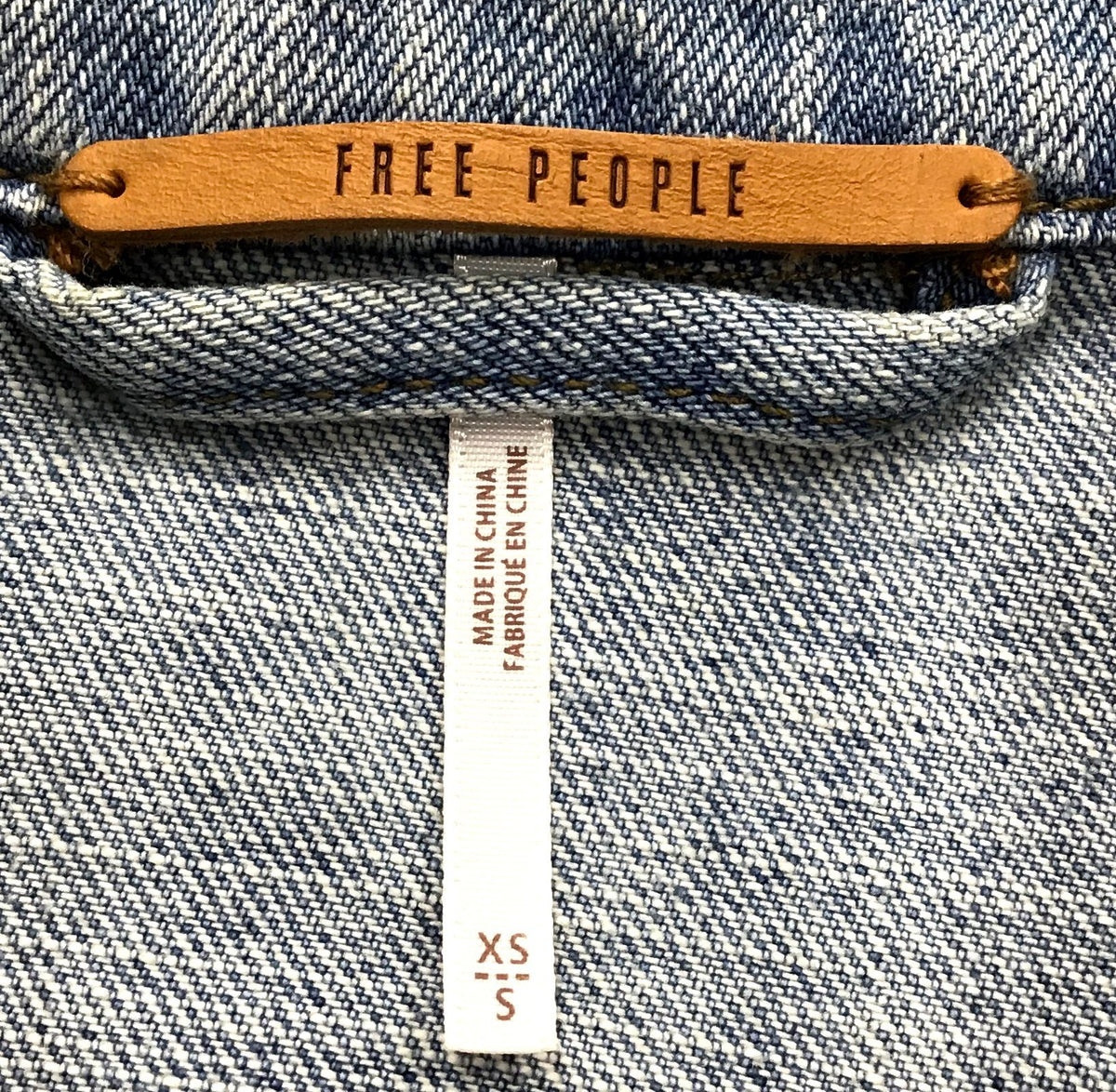 Free People Women&#39;s Blue Denim Trucker Jacket - Size XS/S