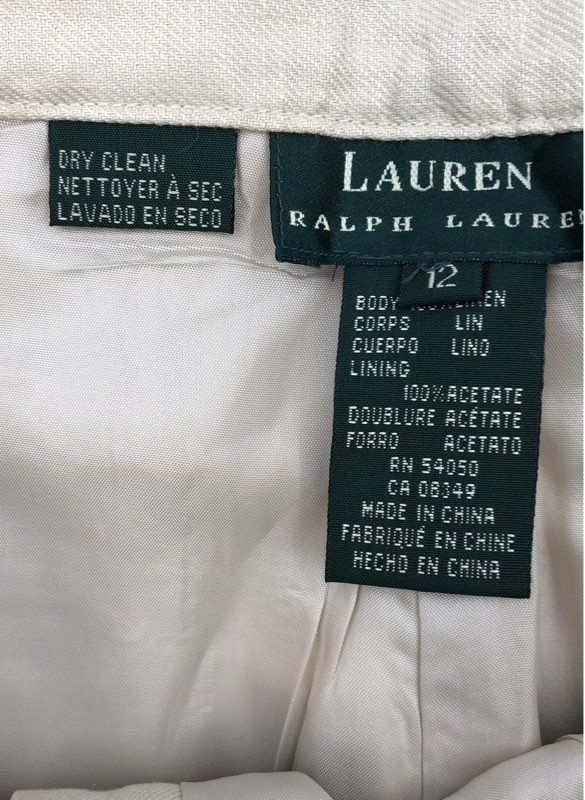 NWT Lauren Ralph Lauren Women&#39;s Light Sand Pleated Dress Pants - Size 12