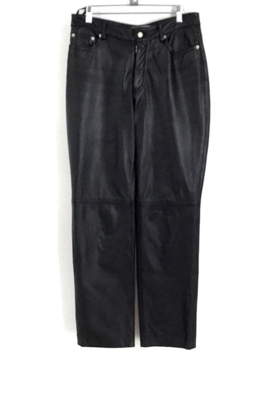 Tommy Hilfiger Women&#39;s Black Leather Straight Leg Dress Pants - Size 8