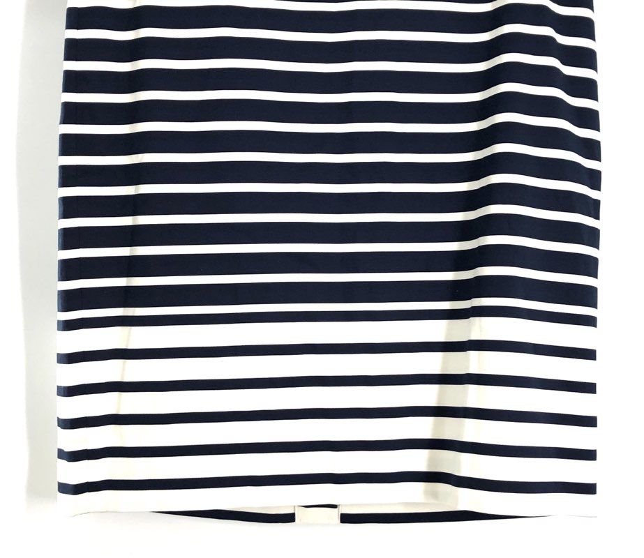 J.Crew Women's The Pencil Skirt Navy White Striped Stretch Cotton NWT Sz 8
