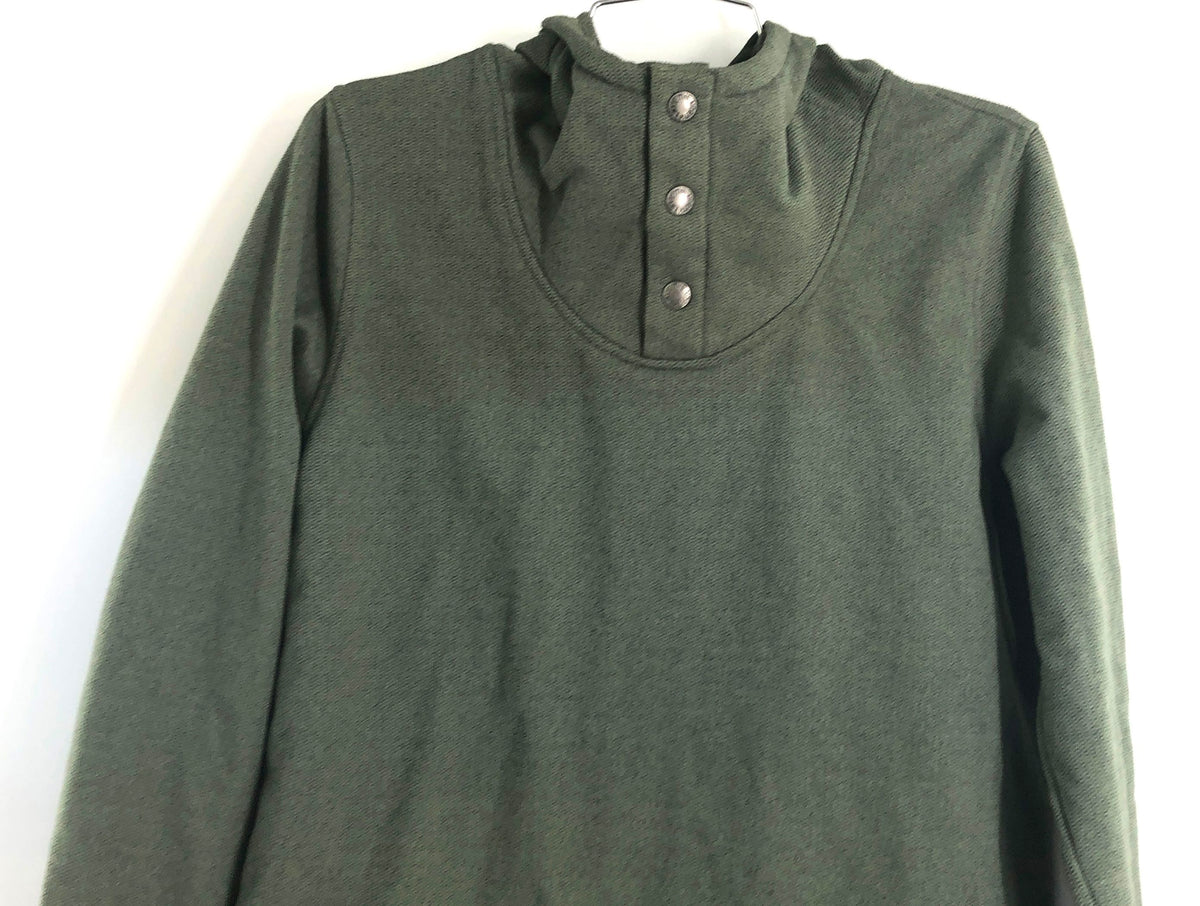 The North Face Women's Green Crescent Snap Neck Sweater Fleece Pullover Sz M