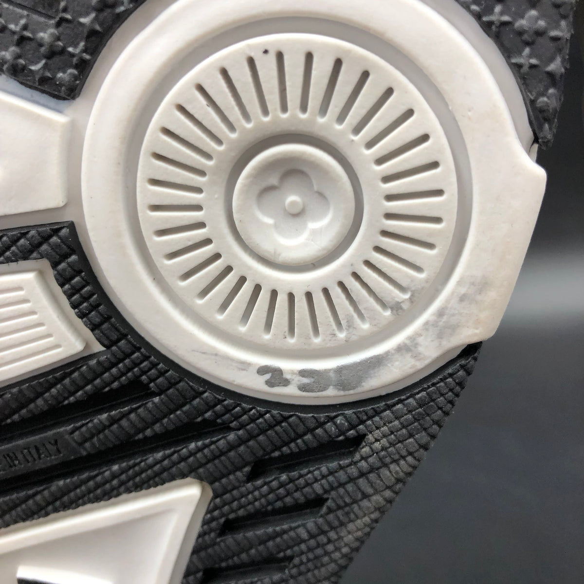 Louis Vuitton Inspired Men's Signature LV Monogram Black/White Sneakers - Sz 45