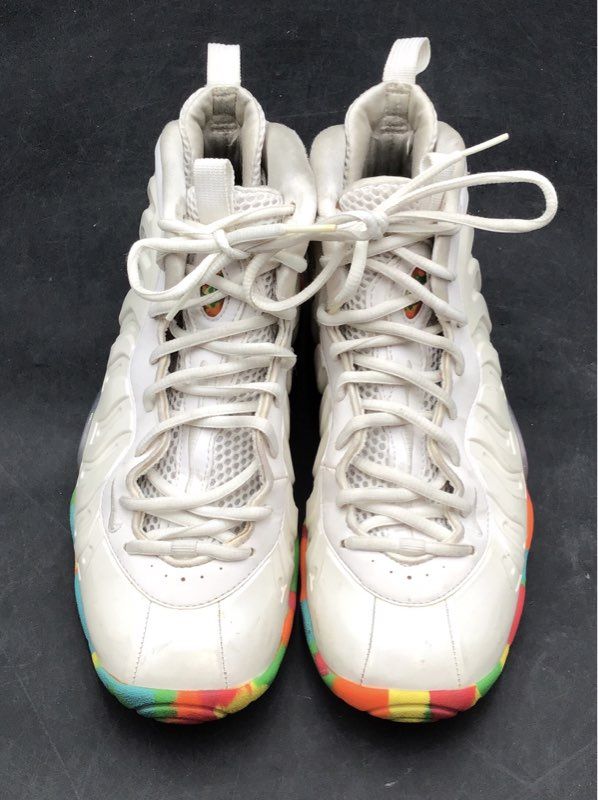 Nike Little Posite One Fruity Pebbles White Multi-Color Youth Size 7Y