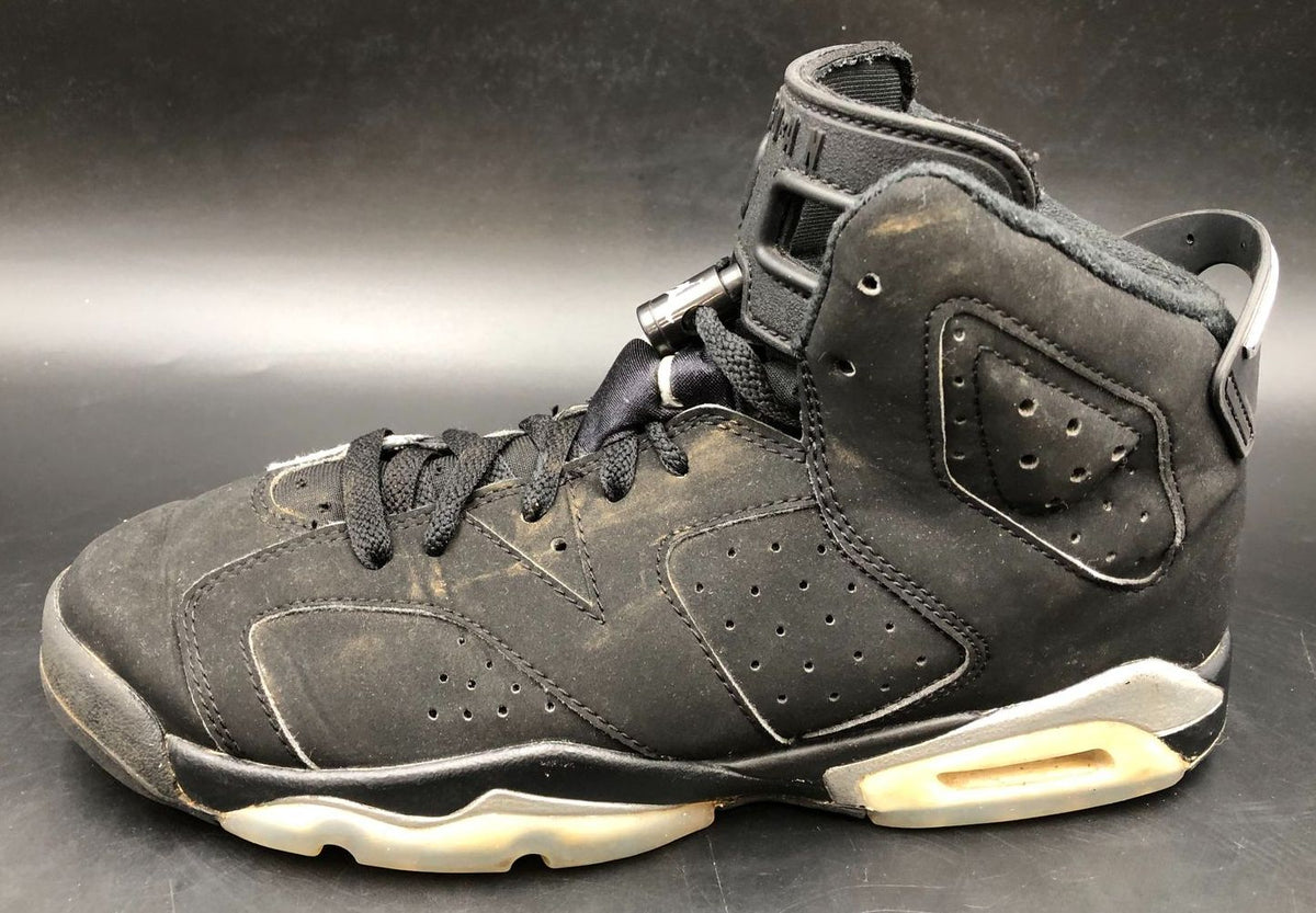 Nike Air Jordan 6 Retro GS 'Chrome' Boys' Black/Silver Sneakers - Size 7Y (+COA)