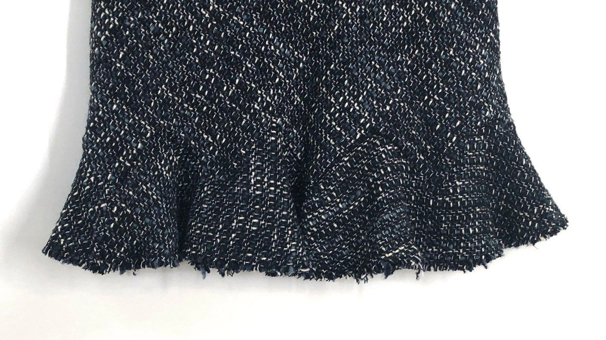 Theory Women's Blue Multi Autumn Tweed Ruffle Hem Mini Skirt Sz 4 NWT