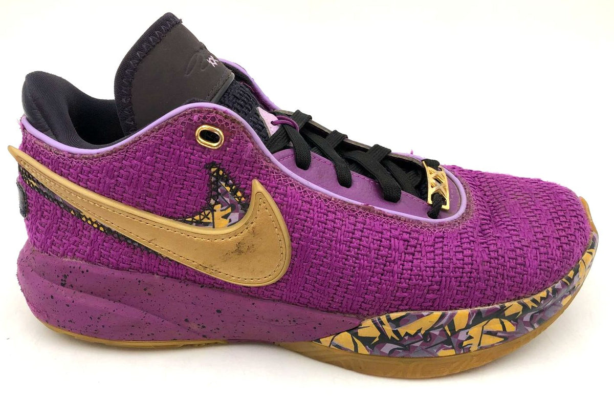 Nike Lebron 20 GS 'Young Heirs' Purple/Gold/Black Sneakers - Size 6Y (+COA)